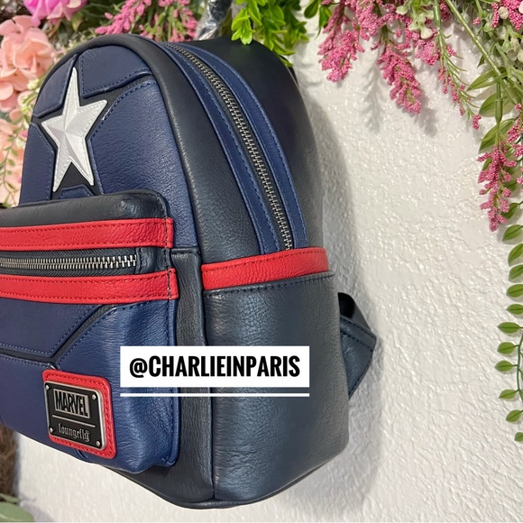 ✨SOLD✨Marvel x Loungefly Captain America Mini Backpack✨FIRM price ✨ - Picture 5 of 9